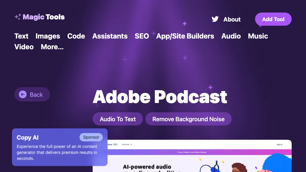 Adobe Podcast AI Tool