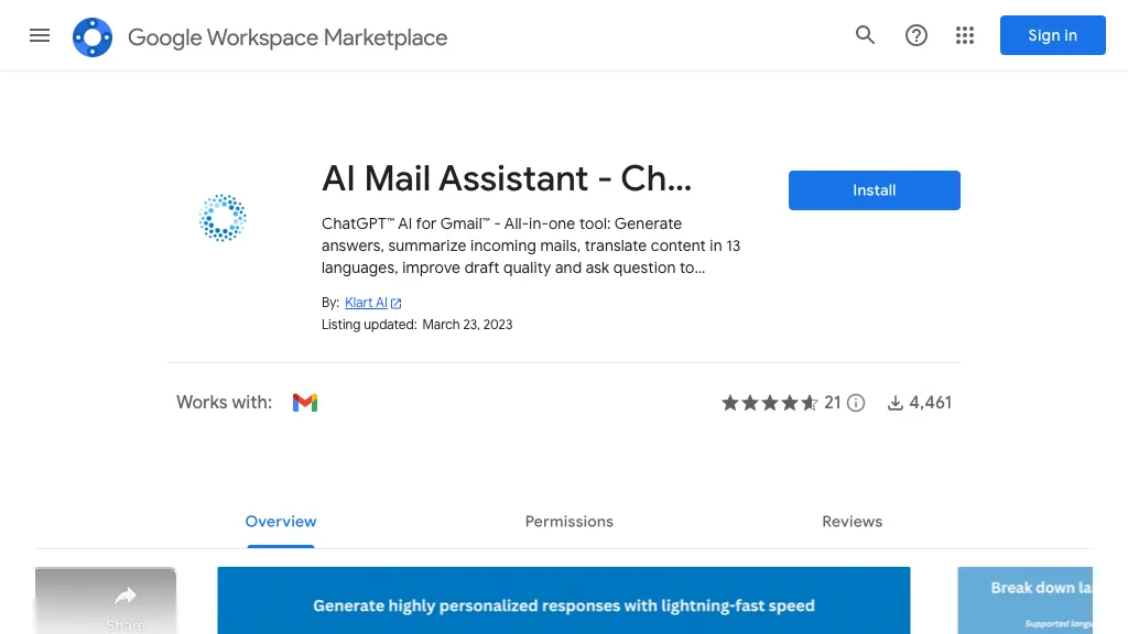 AI Mail Assistant AI Tool
