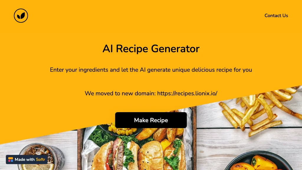 AI Recipe Generator AI Tool