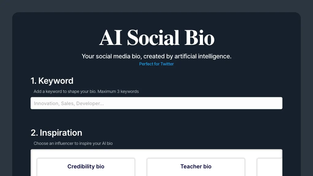 AI Social Bio AI Tool