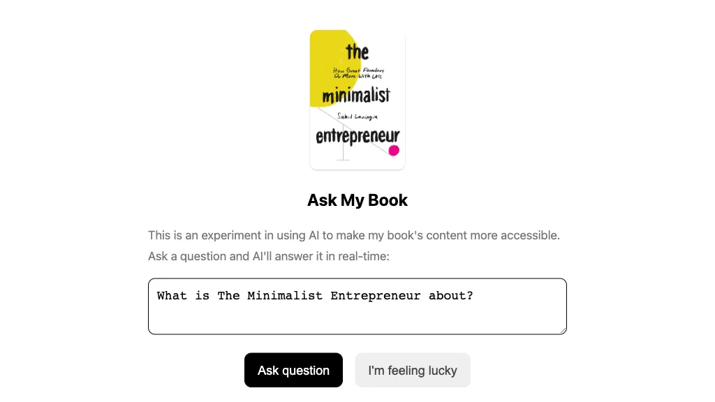 Ask My Book AI Tool