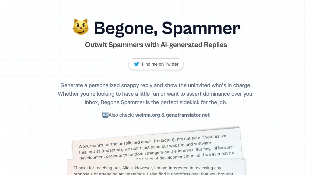 Begone Spammer AI Tool