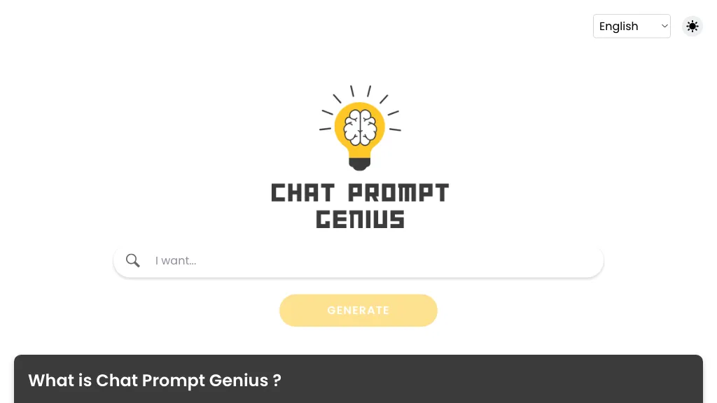 Chat Prompt Genius AI Tool