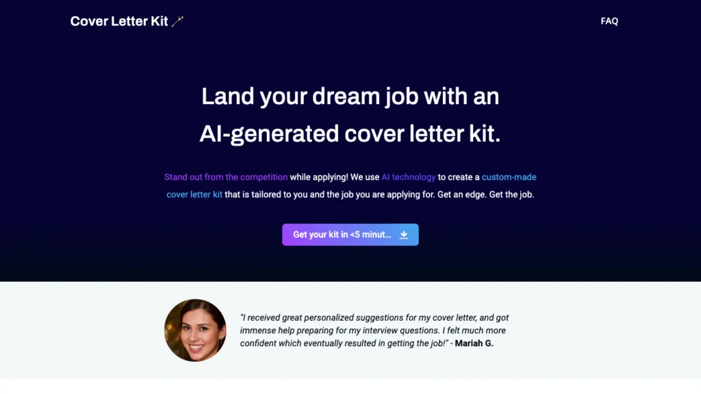 Cover Letter Kit AI Tool