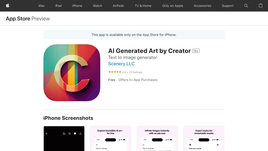 ‎Creator: AI Generated Art AI Tool