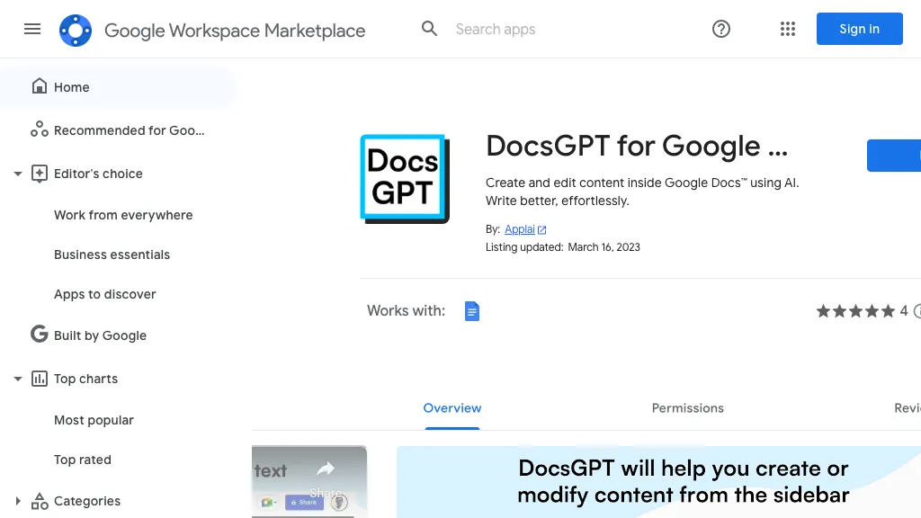 Docs GPT by Applai AI Tool