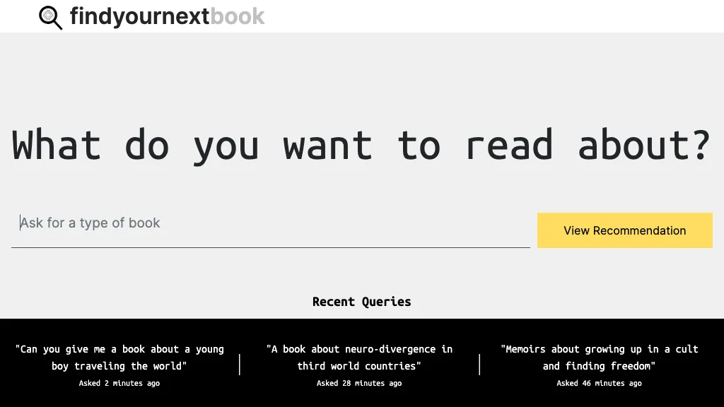 Find Your Next Book AI Tool