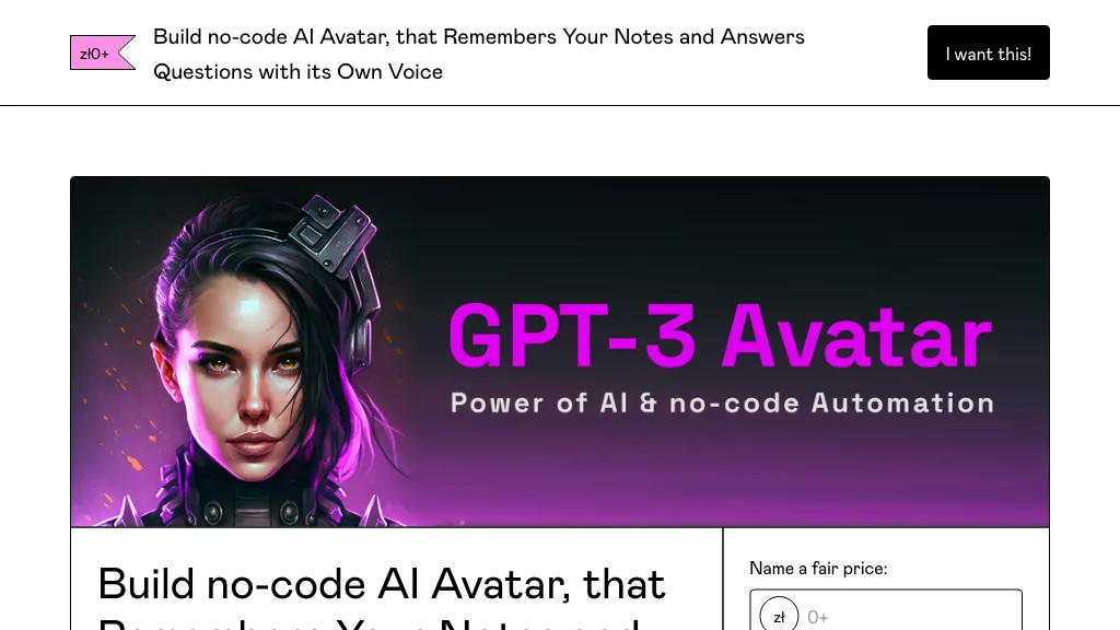 GPT-3 AI Avatar AI Tool