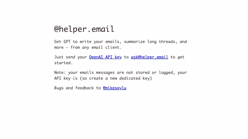 helper.email AI Tool