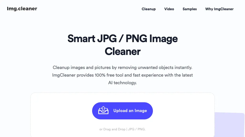 Image Cleaner AI Tool