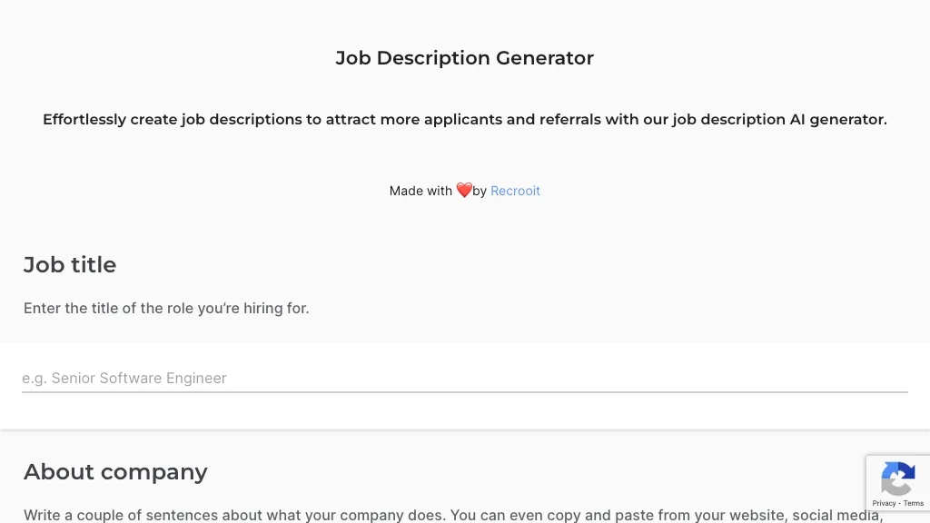 Job Description Generator AI Tool