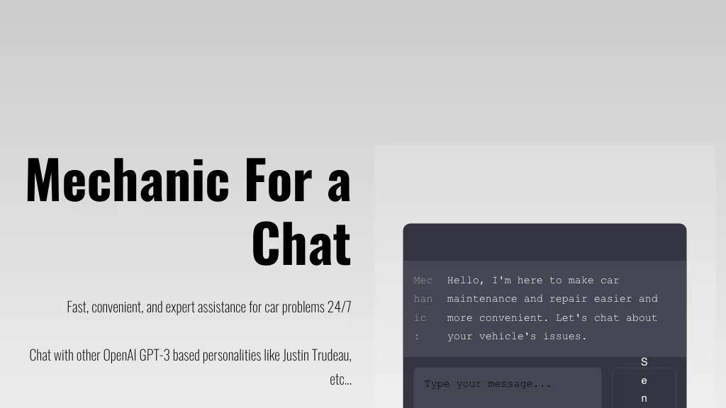 Mechanic For A Chat AI Tool