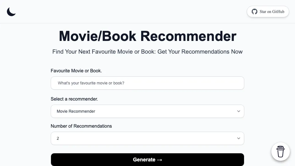 Movie & Book Recommender AI Tool