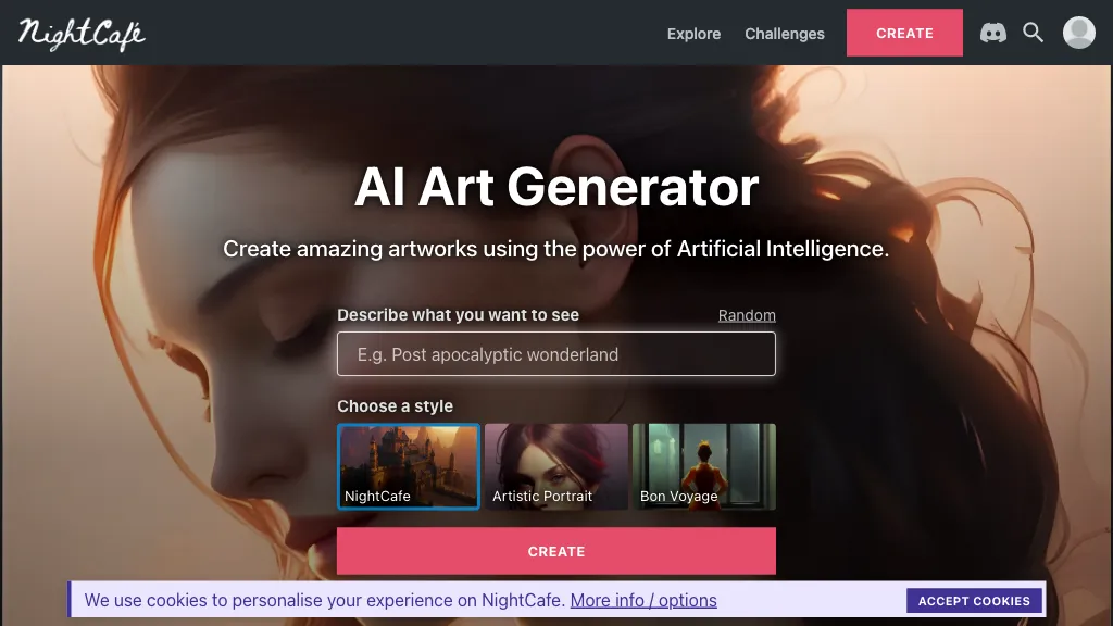 NightCafe Creator AI Tool