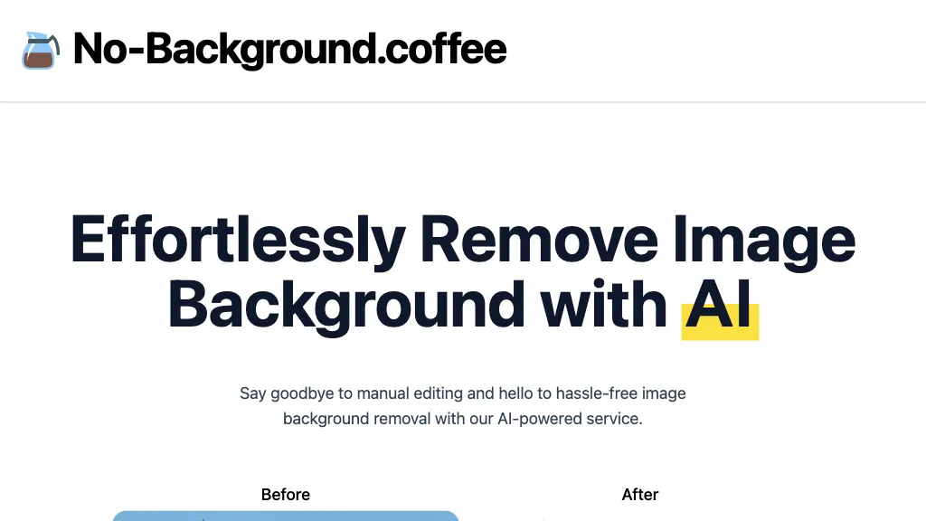 No Background Coffee AI Tool