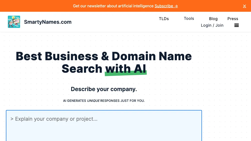 Smarty Names AI Tool