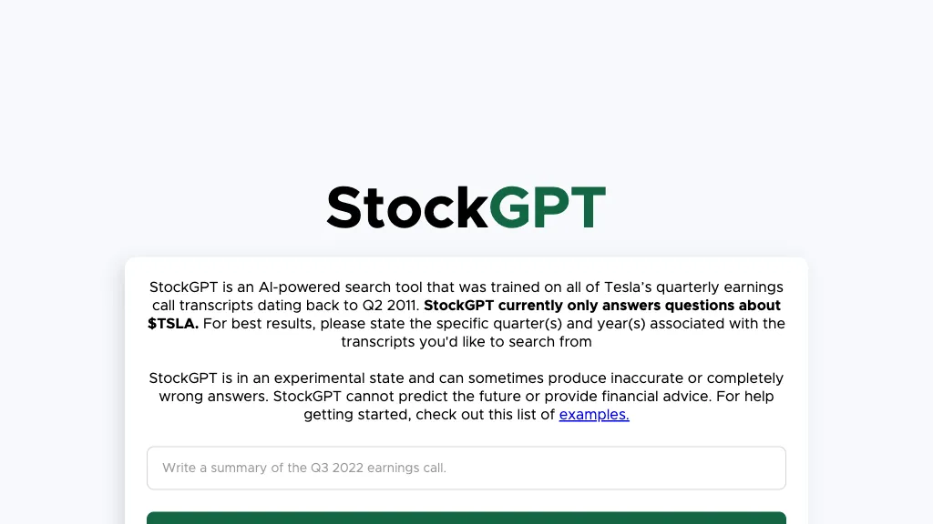 StockGPT AI Tool