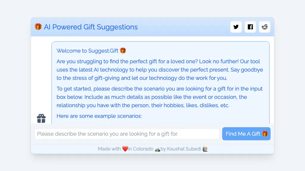 Suggest Gift AI Tool