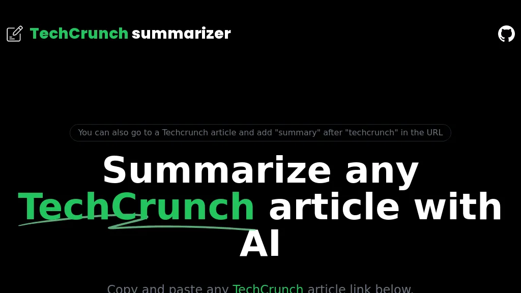 TechCrunch Summary AI Tool