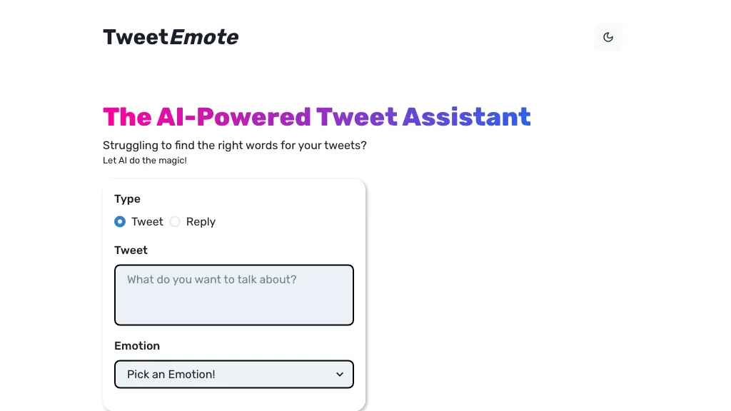 TweetEmote AI Tool