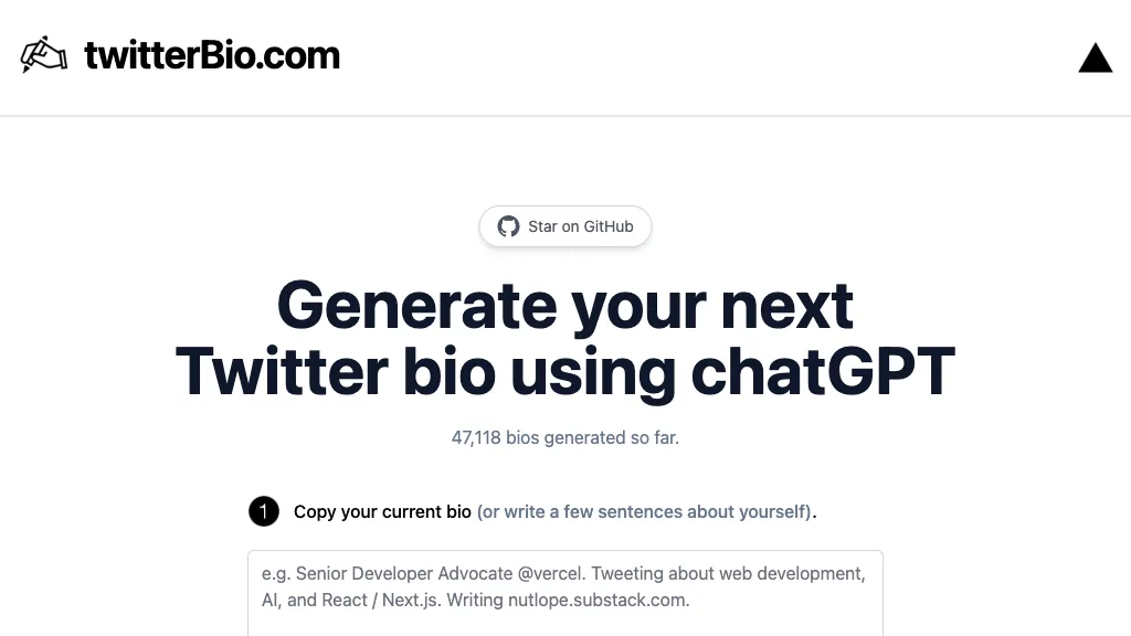 Twitter Bio Generator AI Tool