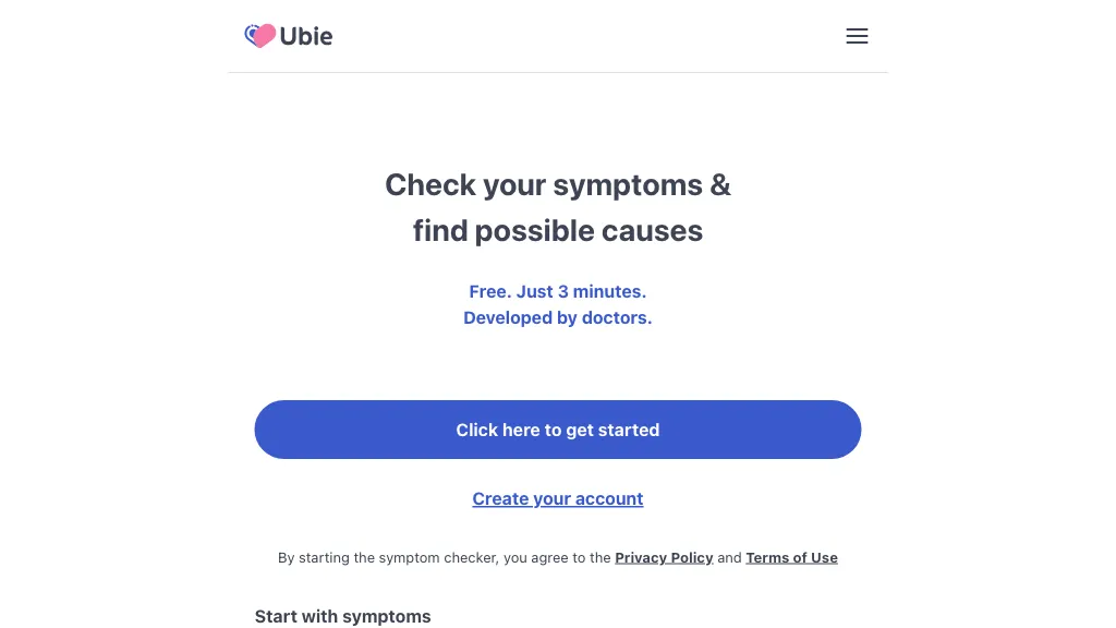 Ubie AI Symptom Checker AI Tool