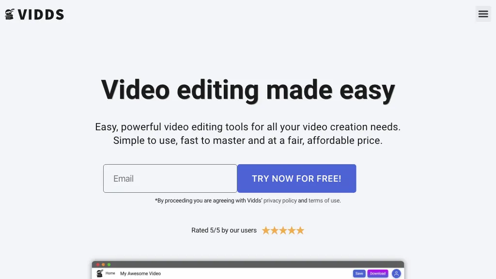 Video Editor by Vidds AI Tool